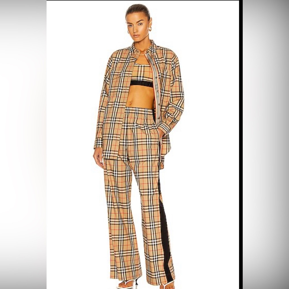 Burberry Vintage Checked Straight Leg Trousers NWT